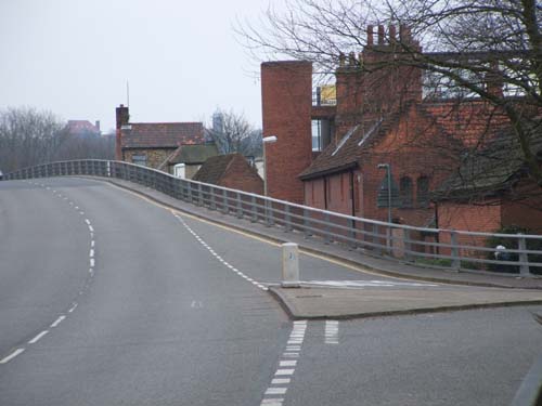 The flyover next to the old buildings